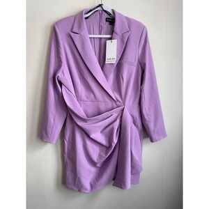 NEW Lavish Alice Plus Blazer Mini Dress Lilac US16 Feminine Stretch Wrap Party